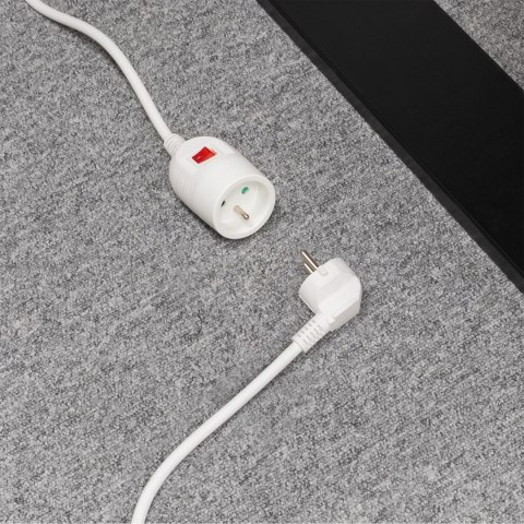 Przedłużacz sieciowy Rebel wtyk - gniazdo 3m , z przełącznikiem