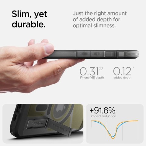 Spigen Tough Armor Mag MagSafe - Etui do iPhone 17e / 16e (Frost Black)