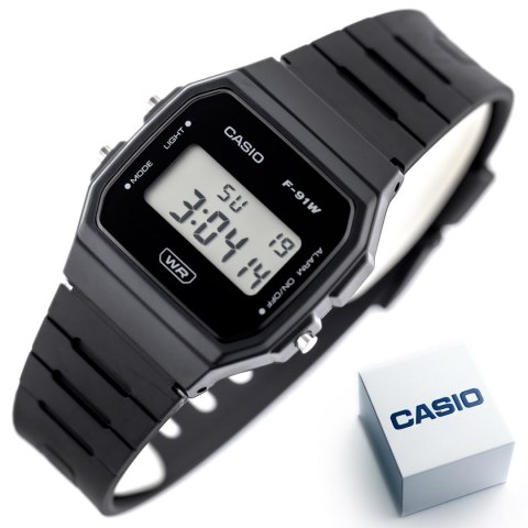 ZEGAREK MĘSKI CASIO F-91WB-1ADF + BOX