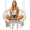 Fotel ogrodowy wiszący huśtawka BOHO beżowy