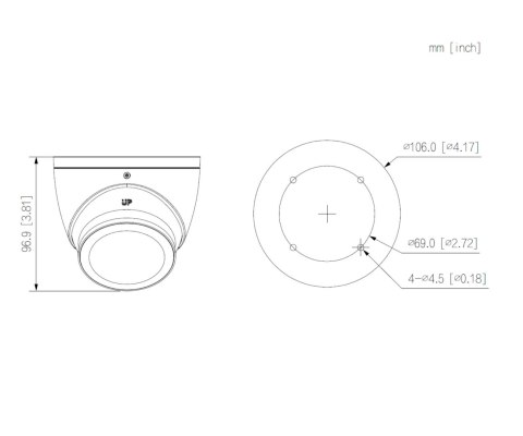 KAMERA AHD, HD-CVI, HD-TVI, CVBS HAC-HDW1239T-A-LED-0280B-S3 Full-Color - 1080p 2.8 mm DAHUA