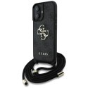 Guess 4G Big Logo Cord Strap Crossbody - Etui do iPhone 16 Plus (czarny)