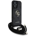 Guess 4G Big Logo Cord Strap Crossbody - Etui do iPhone 16 Plus (czarny)