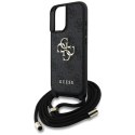 Guess 4G Big Logo Cord Strap Crossbody - Etui do iPhone 16 Plus (czarny)