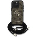 Guess 4G Big Logo Cord Strap Crossbody - Etui do iPhone 16 Pro Max (brązowy)
