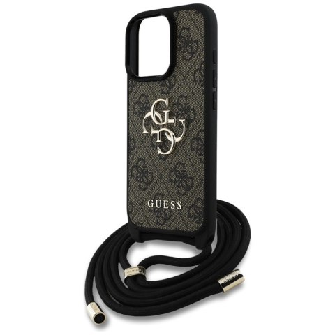 Guess 4G Big Logo Cord Strap Crossbody - Etui do iPhone 16 Pro Max (brązowy)