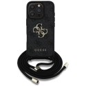 Guess 4G Big Logo Cord Strap Crossbody - Etui do iPhone 16 Pro Max (czarny)