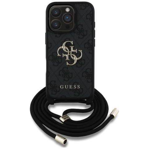 Guess 4G Big Logo Cord Strap Crossbody - Etui do iPhone 16 Pro Max (czarny)
