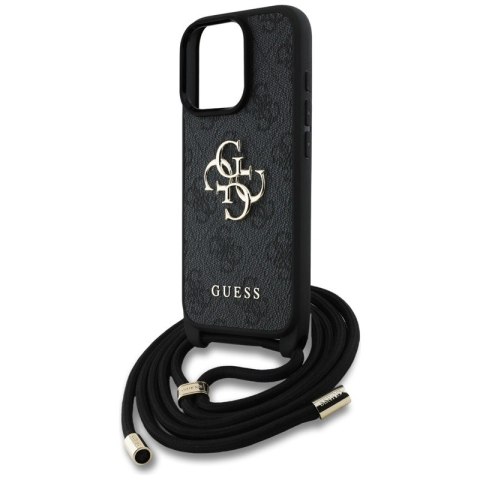 Guess 4G Big Logo Cord Strap Crossbody - Etui do iPhone 16 Pro Max (czarny)