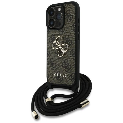 Guess 4G Big Logo Cord Strap Crossbody - Etui do iPhone 16 Pro (brązowy)
