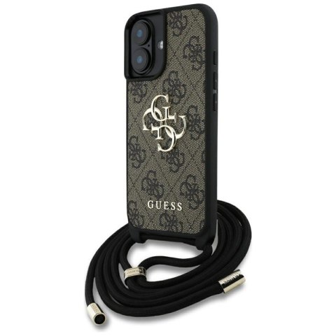 Guess 4G Big Logo Cord Strap Crossbody - Etui do iPhone 16 (brązowy)