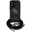 Guess 4G Big Logo Cord Strap Crossbody - Etui do iPhone 16 (czarny)