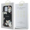 Guess Grained Printed Flower Pattern MagSafe - Etui do iPhone 16 Pro (czarny)