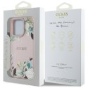 Guess Grained Printed Flower Pattern MagSafe - Etui do iPhone 16 Pro (różowy)