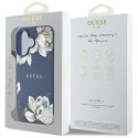 Guess Grained Printed Flower Pattern MagSafe - Etui do iPhone 16 (niebieski)