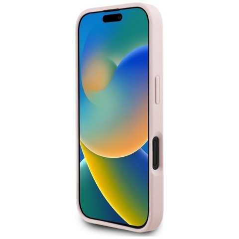 Guess Grained Printed Flower Pattern MagSafe - Etui do iPhone 16 (różowy)