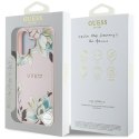 Guess Grained Printed Flower Pattern MagSafe - Etui do iPhone 16 (różowy)
