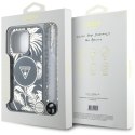 Guess Palm Trees Triangle Pearl Strap MagSafe - Etui do iPhone 16 Pro (czarny)