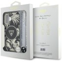 Guess Palm Trees Triangle Pearl Strap MagSafe - Etui do iPhone 16 (czarny)