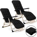 Leżak ogrodowy składany z poduszką Sofotel ChillWell zestaw 2 szt czarny