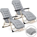 Leżak ogrodowy składany z poduszką Sofotel ChillWell zestaw 2 szt jasno szary