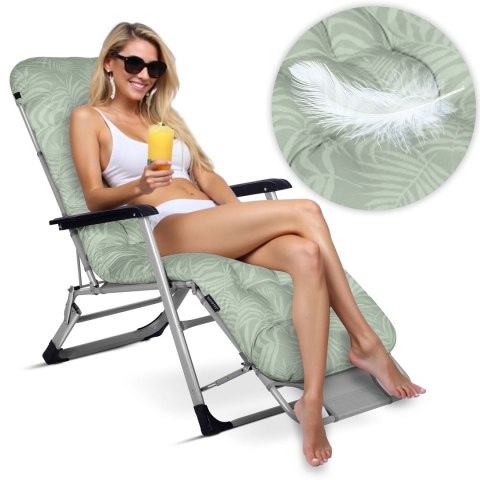 Leżak ogrodowy składany z poduszką Sofotel ChillWell zestaw 2 szt jasno zielony