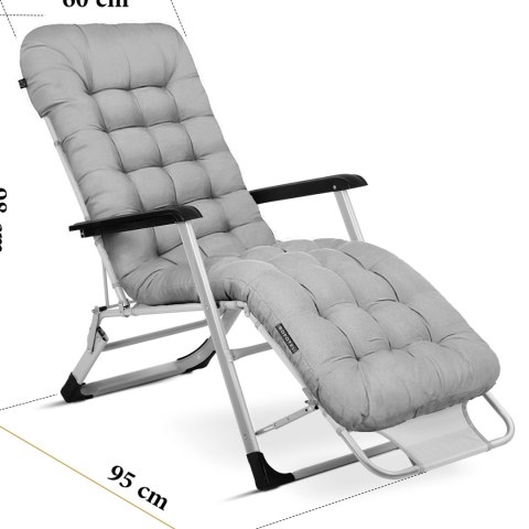 Leżak ogrodowy składany z poduszką Sofotel ChillWell zestaw 2 szt szary