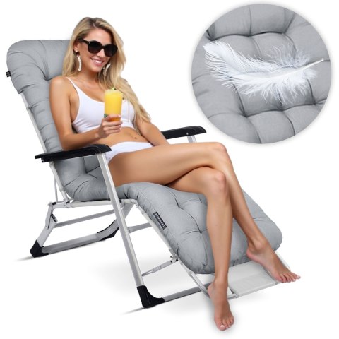 Leżak ogrodowy składany z poduszką Sofotel ChillWell zestaw 2 szt szary