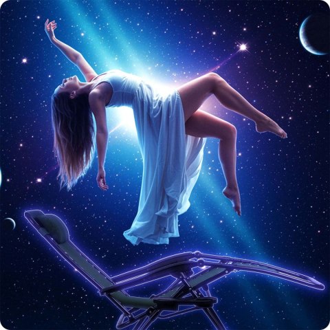 Leżak ogrodowy składany z poduszką Sofotel ChillWell zielony