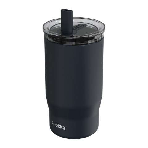 Quokka Mist - Kubek termiczny ze stali nierdzewnej 720 ml ze słomką (Black)