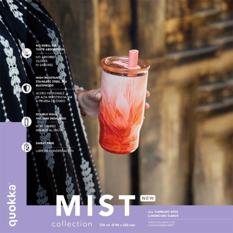 Quokka Mist - Kubek termiczny ze stali nierdzewnej 720 ml ze słomką (Ivory)