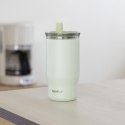 Quokka Mist - Kubek termiczny ze stali nierdzewnej 720 ml ze słomką (Pastel Green)