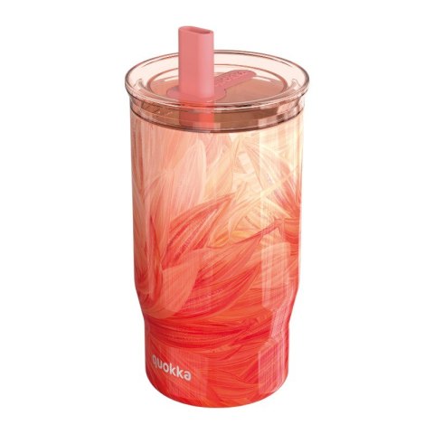 Quokka Mist - Kubek termiczny ze stali nierdzewnej 720 ml ze słomką (Peach Petals)