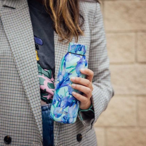 Quokka Solid - Butelka termiczna ze stali nierdzewnej 510 ml (Blue Irises)