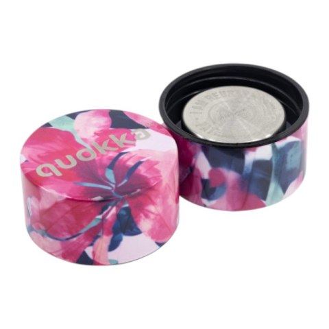Quokka Solid - Butelka termiczna ze stali nierdzewnej 510 ml (Pink Bloom)