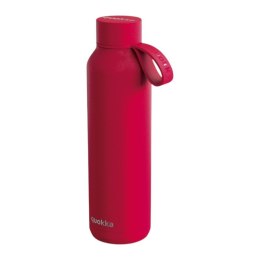 Quokka Solid With Strap - Butelka termiczna ze stali nierdzewnej 630 ml z paskiem (Cherry Red)