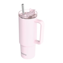 Quokka Stream - Kubek termiczny ze stali nierdzewnej 950 ml ze słomką (Light Pink)