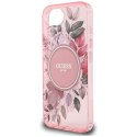 Guess IML Flowers MagSafe - Etui do iPhone 16e (różowy)