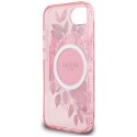 Guess IML Flowers MagSafe - Etui do iPhone 16e (różowy)