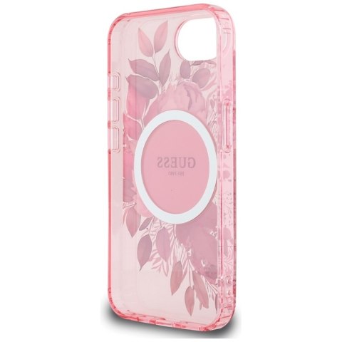 Guess IML Flowers MagSafe - Etui do iPhone 16e (różowy)