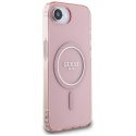 Guess IML Glitter Circle MagSafe - Etui do iPhone 16e (różowy)