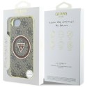 Guess IML Metal Glitter 4G Circle Triangle MagSafe - Etui do iPhone 16e (brązowy)