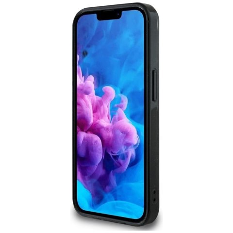 Guess IML Metal Glitter 4G Circle Triangle MagSafe - Etui do iPhone 16e (czarny)