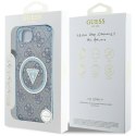 Guess IML Metal Glitter 4G Circle Triangle MagSafe - Etui do iPhone 16e (niebieski)
