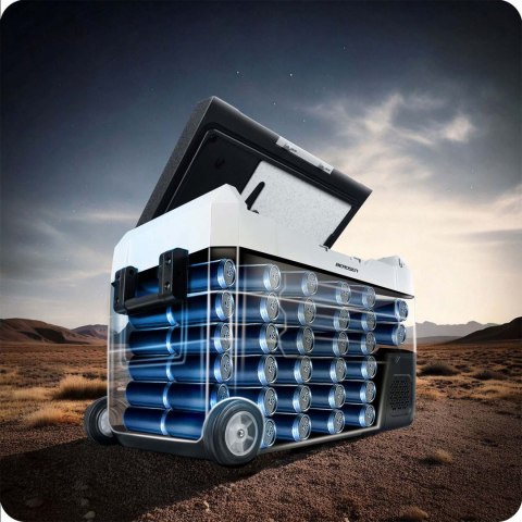 Lodówka kompresorowa turystyczna Icemax 400 Berdsen 40 litry - czarno-szara