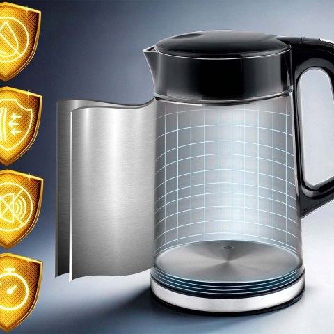 Czajnik elektryczny 1,7l Berdsen BD-71 czarno-srebrny