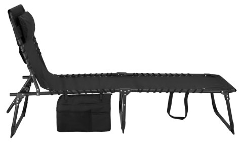 Leżak ogrodowy składany regulowany FENIKS czarny