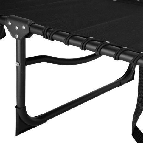 Leżak ogrodowy składany regulowany FENIKS czarny