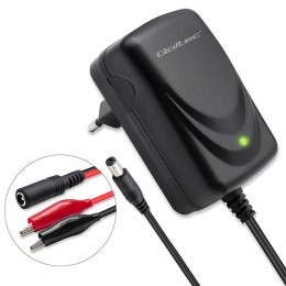 Qoltec Automatyczna ładowarka do akumulatora AGM GEL STD 6V | 1A | Prostownik z sygnalizatorem LED