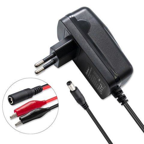 Qoltec Automatyczna ładowarka do akumulatora AGM GEL STD 6V | 1A | Prostownik z sygnalizatorem LED